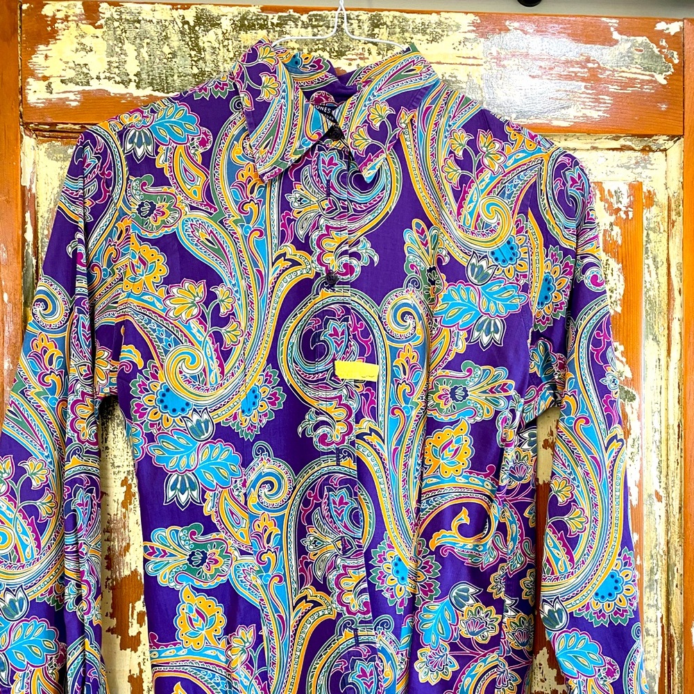 Jones NY Paisley Button Down Ladies M